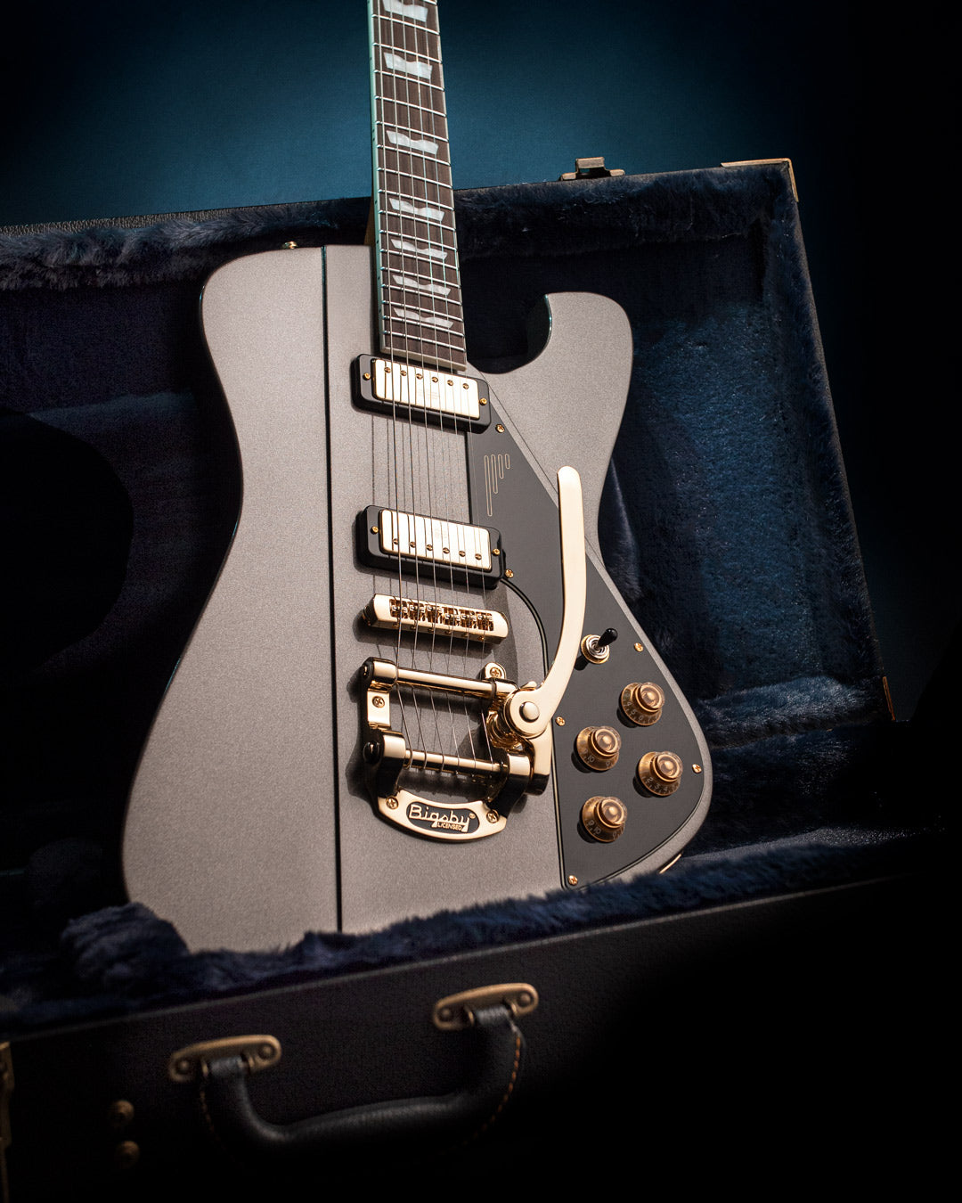 Backwing guitar in Dark Moon in a Hardcase