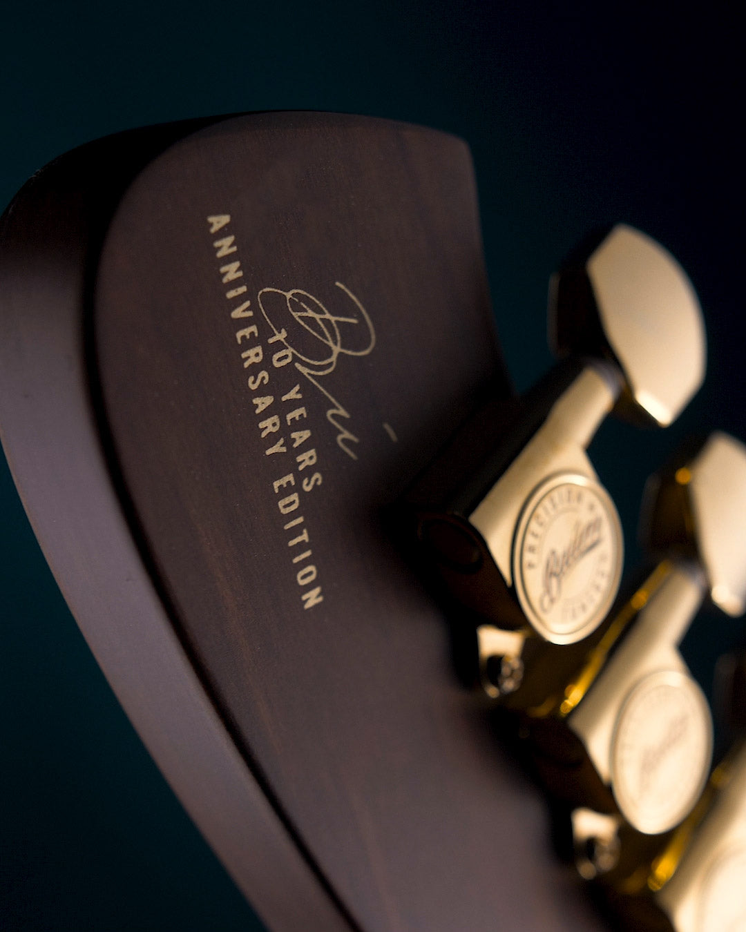 Decal on the backside of Baum headstock