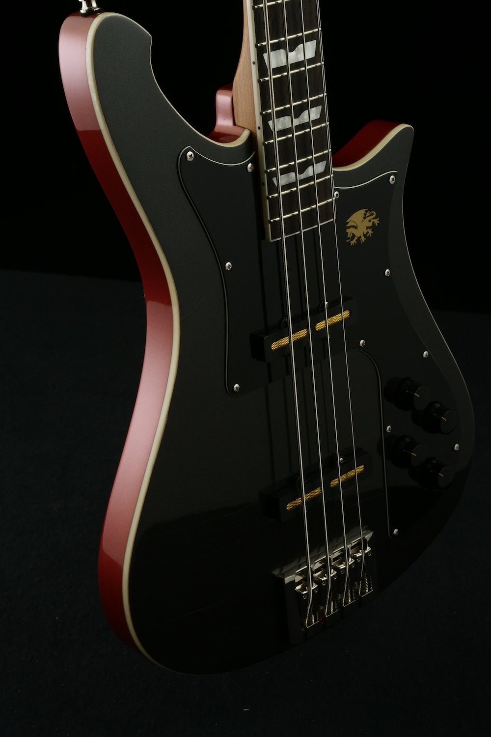 Revival 55 Nidhogg Bass - Magnetic Black & Orange metallic | Custom Shop - Baum Guitars