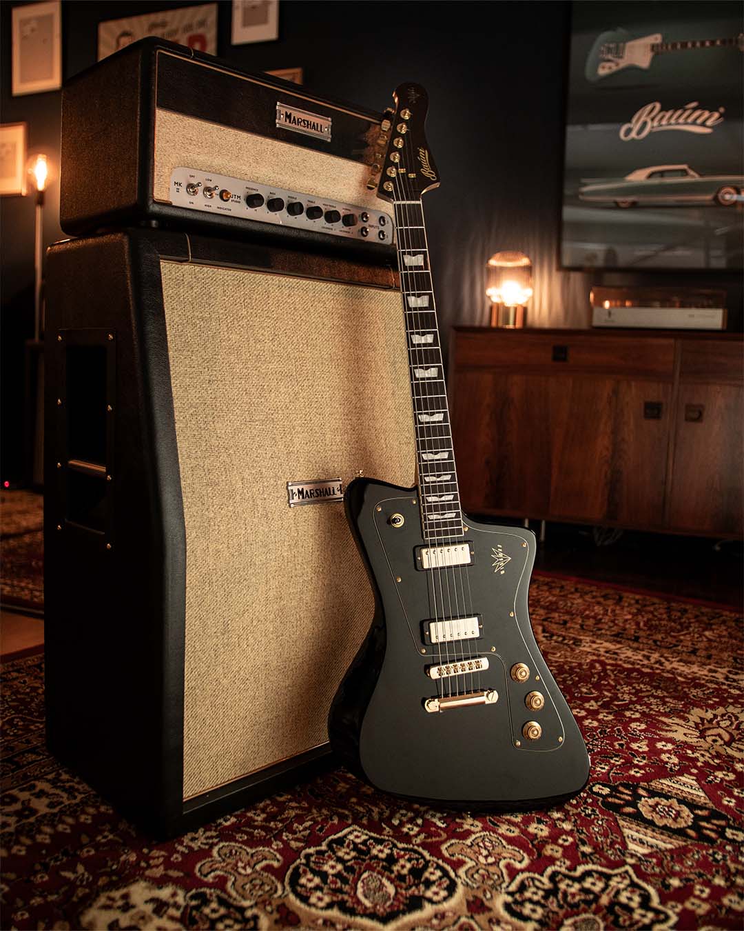 Wingman - Pure Black - Left Handed - Baum Guitars