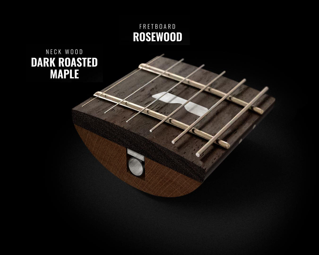 modern c shape neck profile with dark roasted maple neck