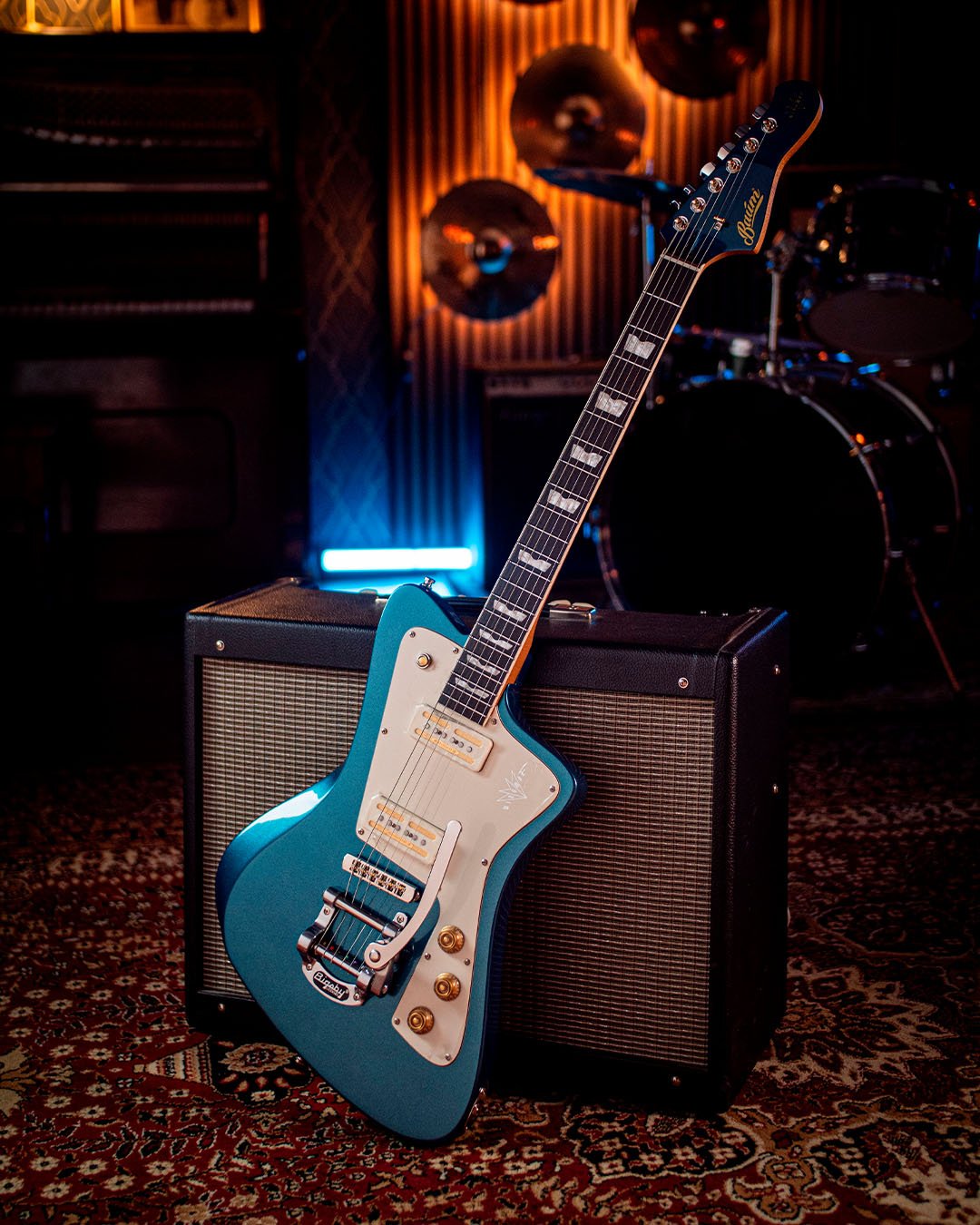 ギター Baum Guitars Wingman Wingman - Dolphin Blue